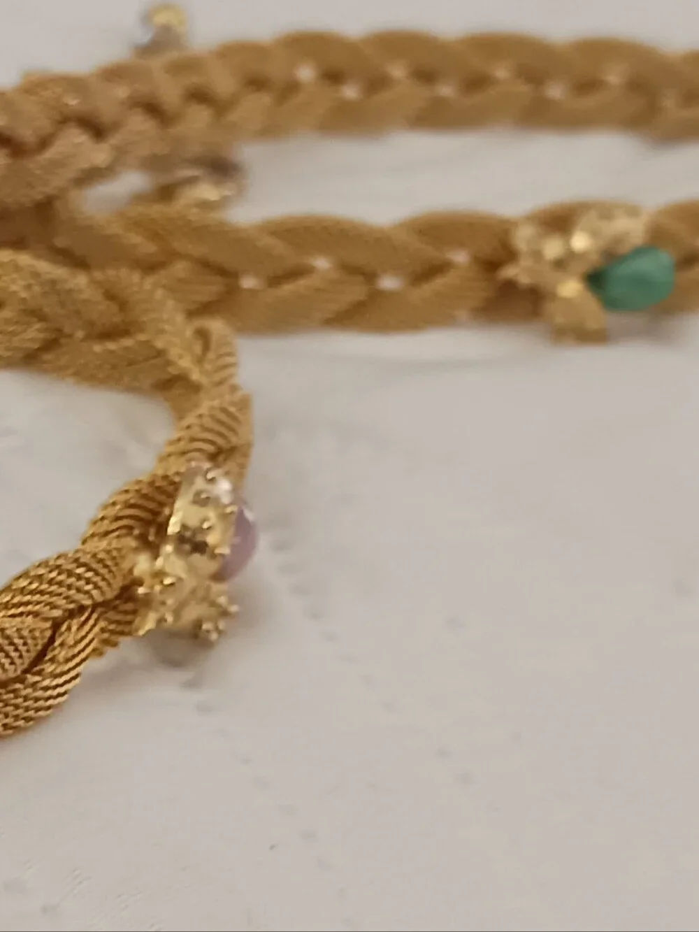 Waist Chain Belly Belt Goldtone With Multicolor Ladybug Accents